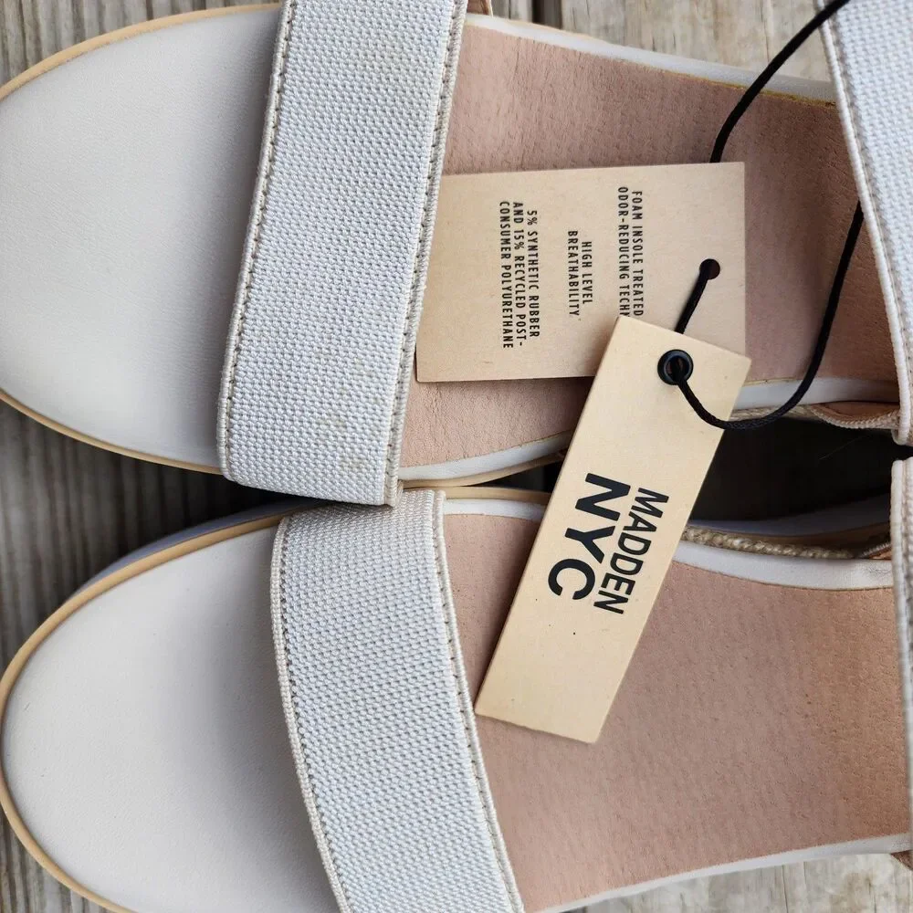 NWOT Madden NYC Women’s Talla Natural Wedge Strappy Sandals, Size 11